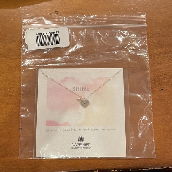 NWOT Dogeared 16” Silver ‘Coffee heart & small ball’ charm necklace - Picture 4 of 4